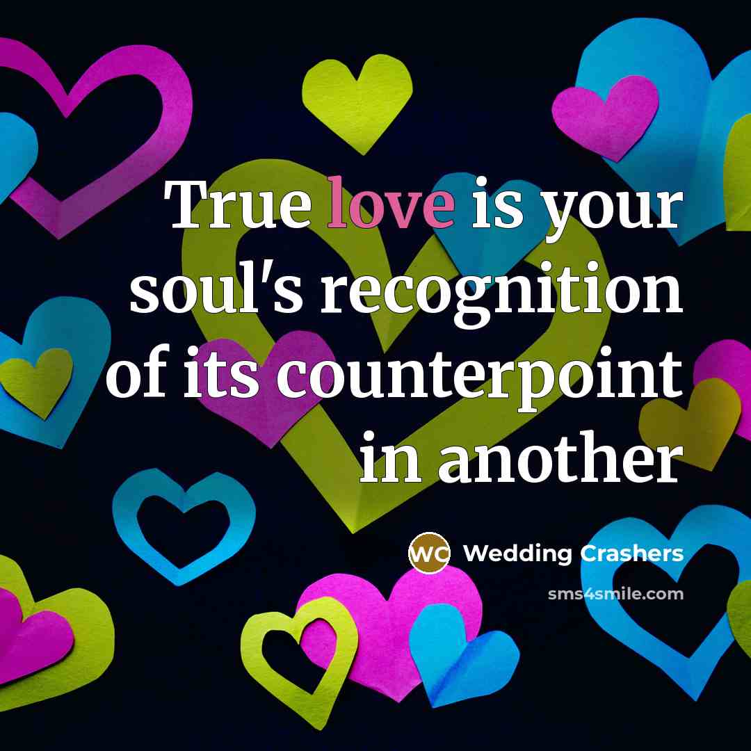 “True love is your soul's recognition of its counterpoint in…” quote by Wedding Crashers