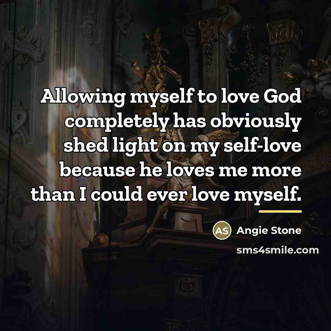 “Allowing myself to love God completely has obviously shed light…” quote by Angie Stone