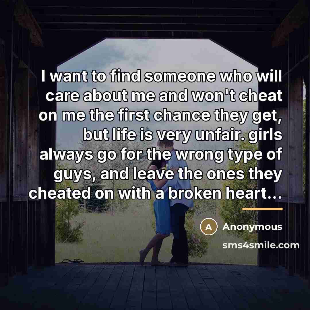 “I want to find someone who will care about me…” quote by Anonymous