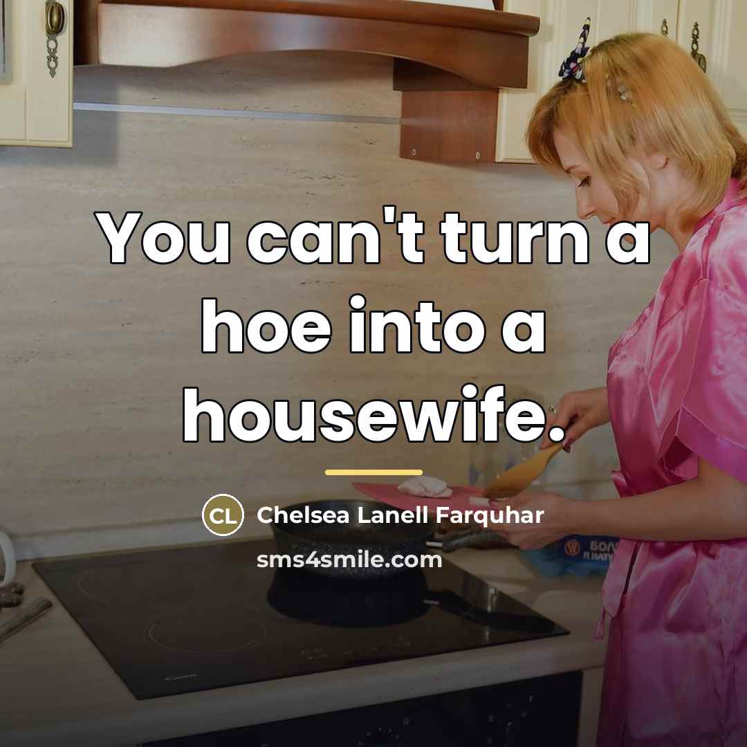 “You can't turn a hoe into a housewife.…” quote by Chelsea Lanell Farquhar