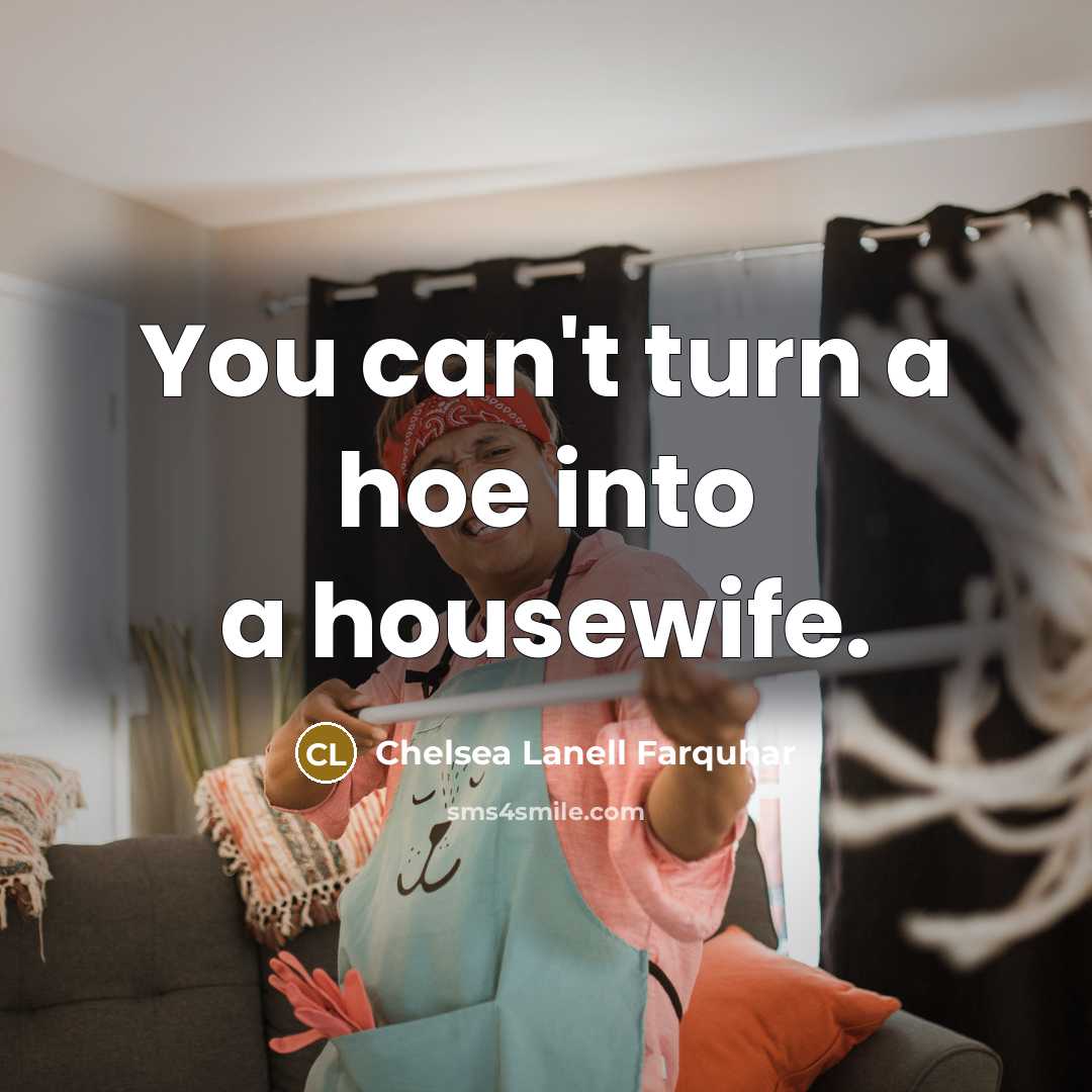 “You can't turn a hoe into a housewife.” quote by Chelsea Lanell Farquhar