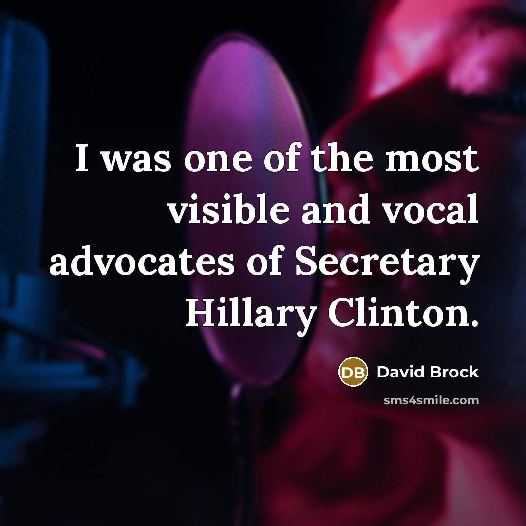 “I was one of the most visible and vocal advocates…” quote by David Brock