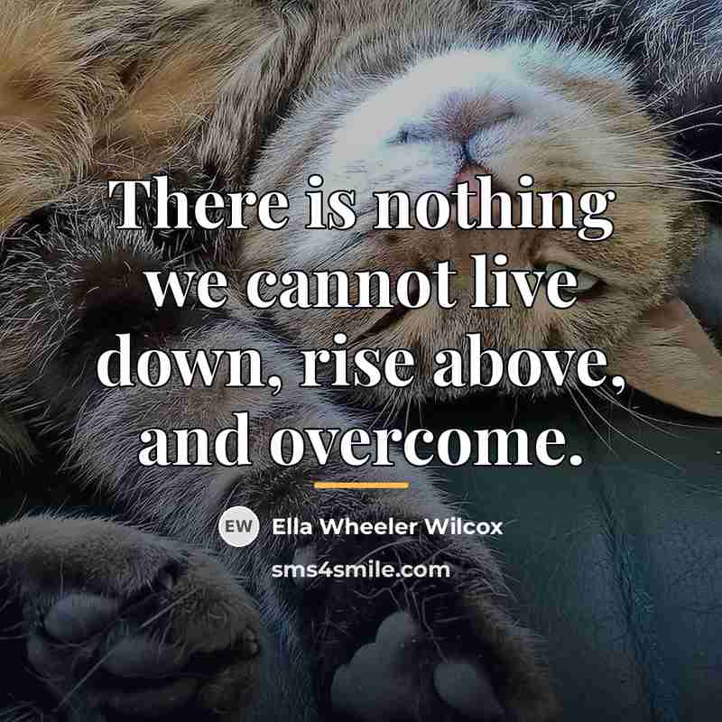 “There is nothing we cannot live down, rise above, and…” quote by Ella Wheeler Wilcox