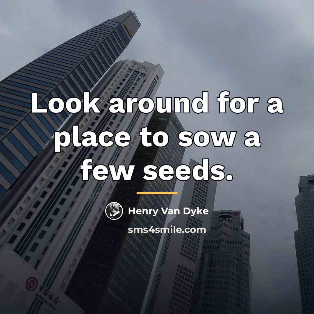 “Look around for a place to sow a few seeds.…” quote by Henry Van Dyke