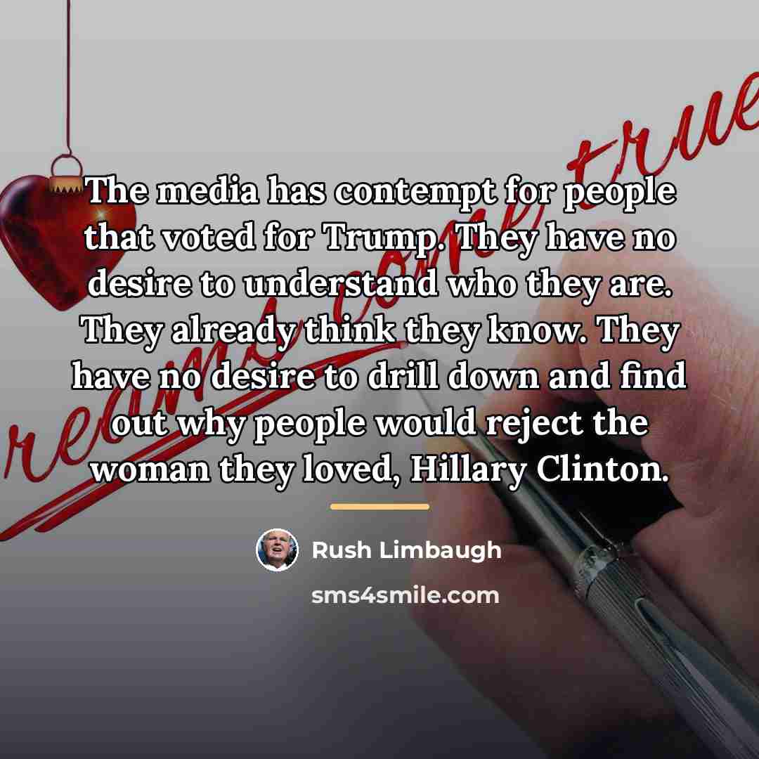 “The media has contempt for people that voted for Trump.…” quote by Rush Limbaugh