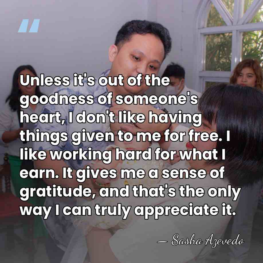 Unless it's out of the goodness of someone's heart, I don't like&hellip; - Sasha Azevedo