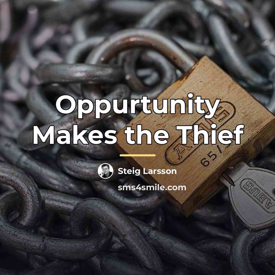 “Oppurtunity Makes the Thief…” quote by Steig Larsson