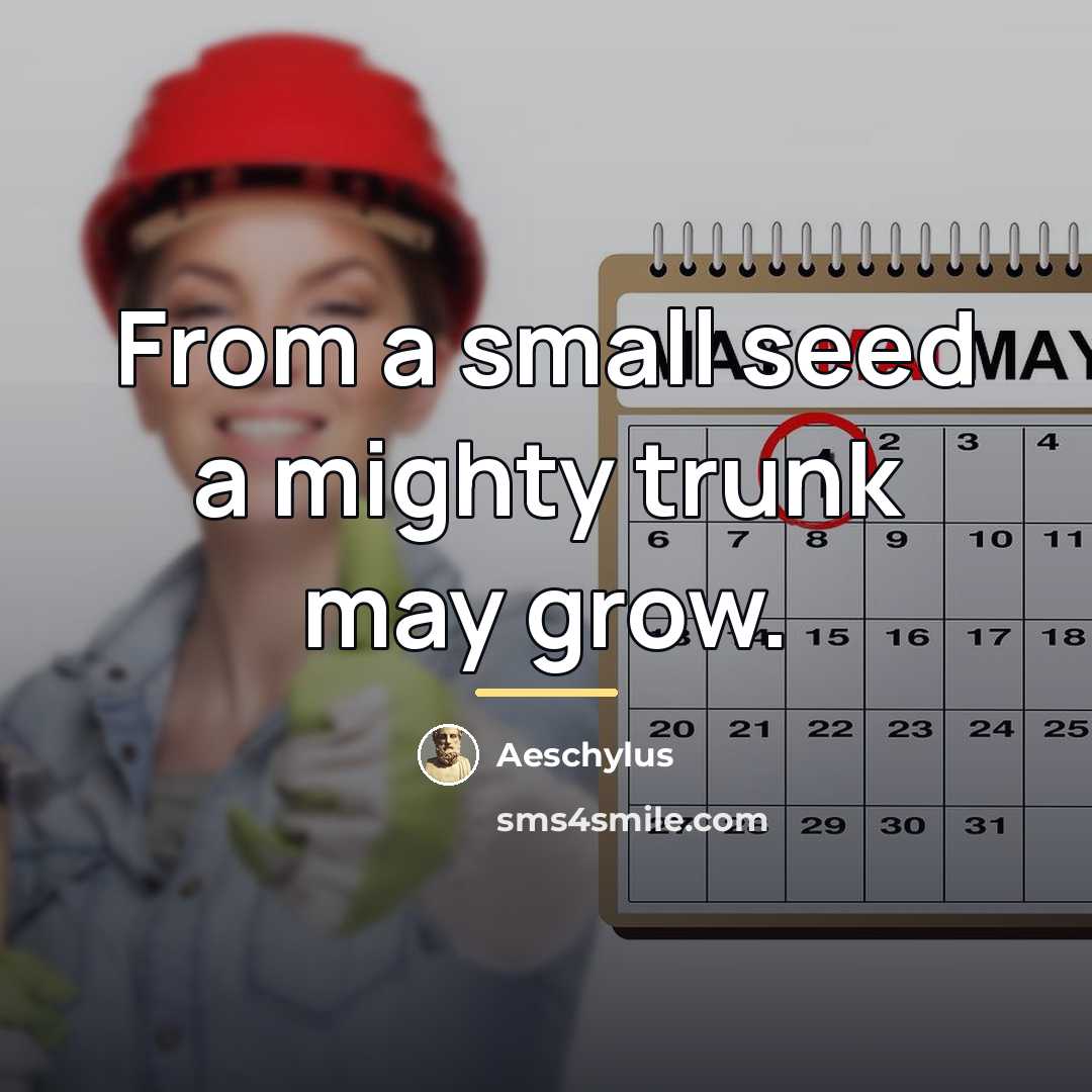 “From a small seed a mighty trunk may grow.…” quote by Aeschylus