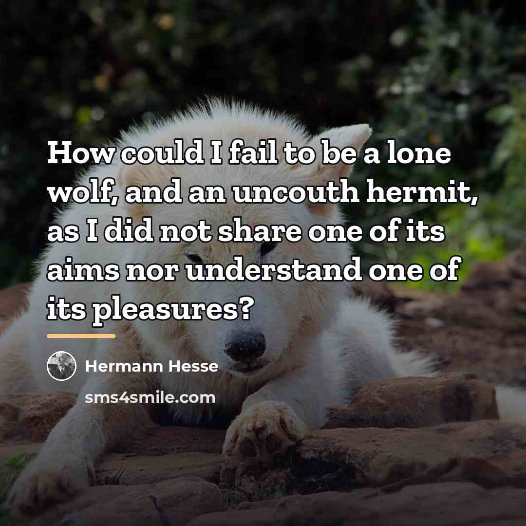 “How could I fail to be a lone wolf, and…” quote by Hermann Hesse