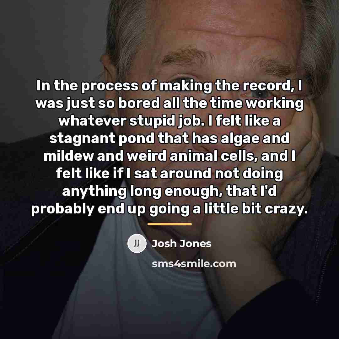 “In the process of making the record, I was just…” quote by Josh Jones