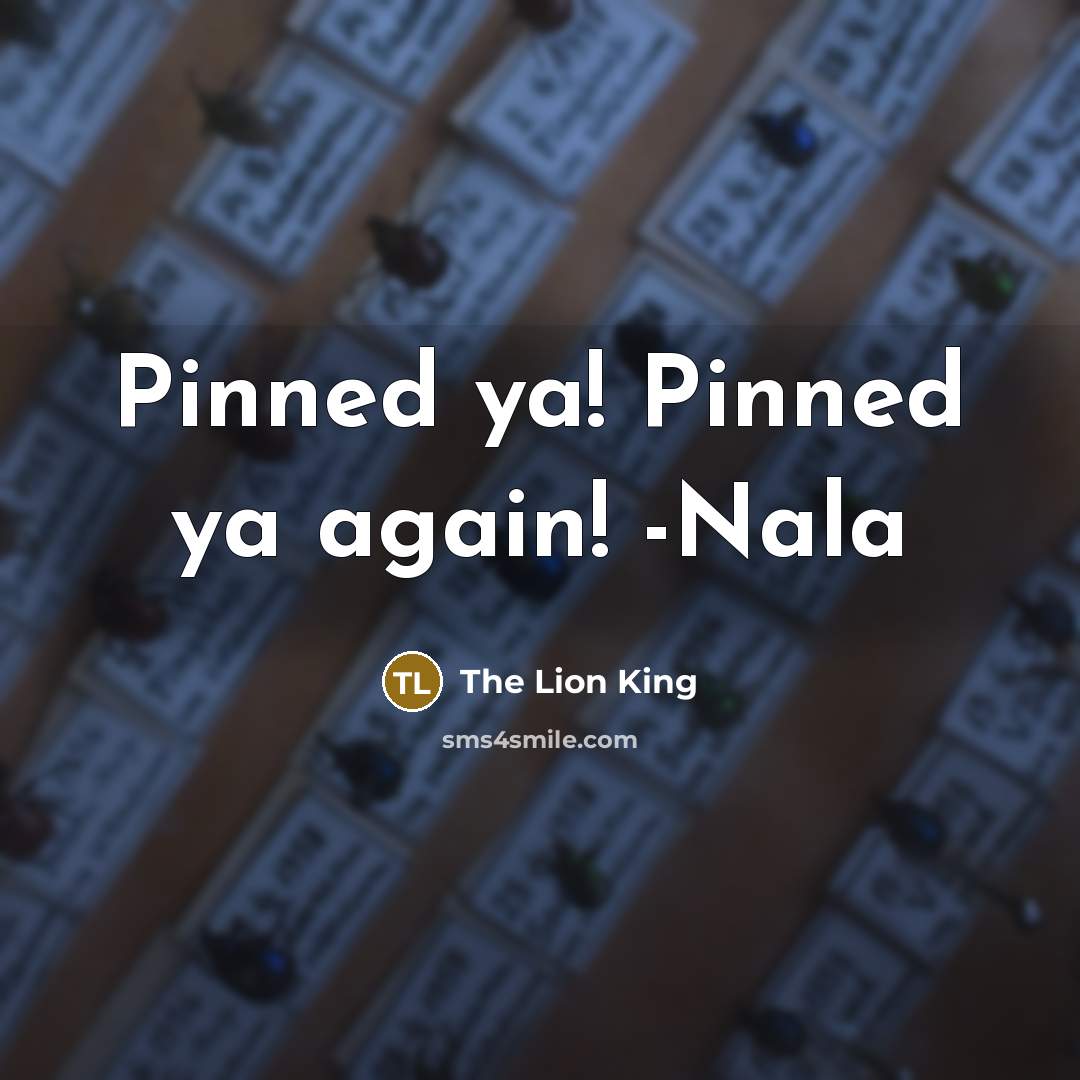 “Pinned ya! Pinned ya again! -Nala” quote by The Lion King