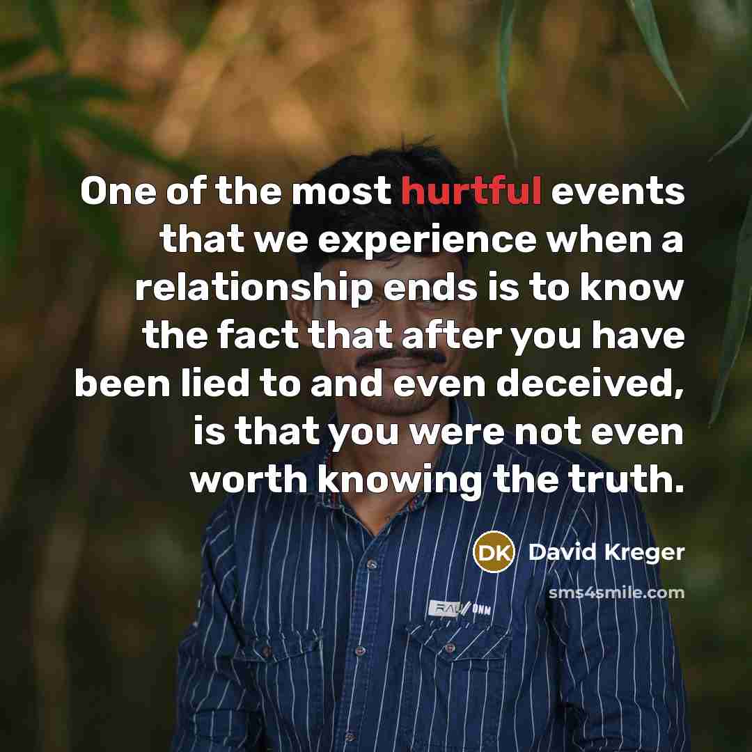 “One of the most hurtful events that we experience when…” quote by David Kreger