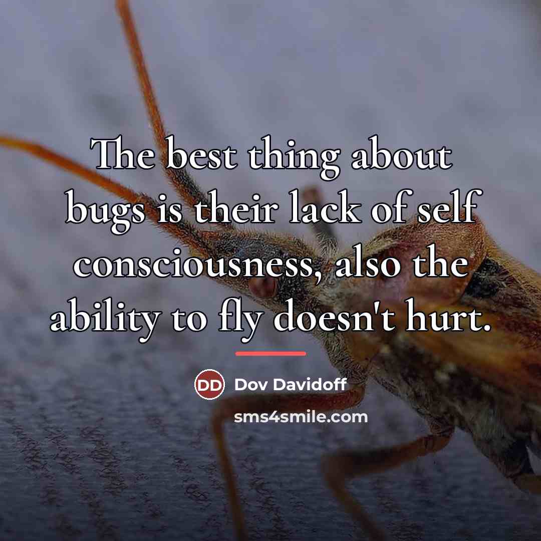 “The best thing about bugs is their lack of self…” quote by Dov Davidoff