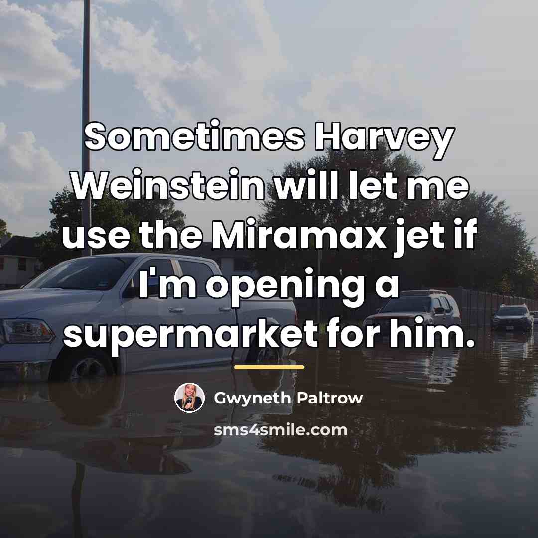 “Sometimes Harvey Weinstein will let me use the Miramax jet…” quote by Gwyneth Paltrow