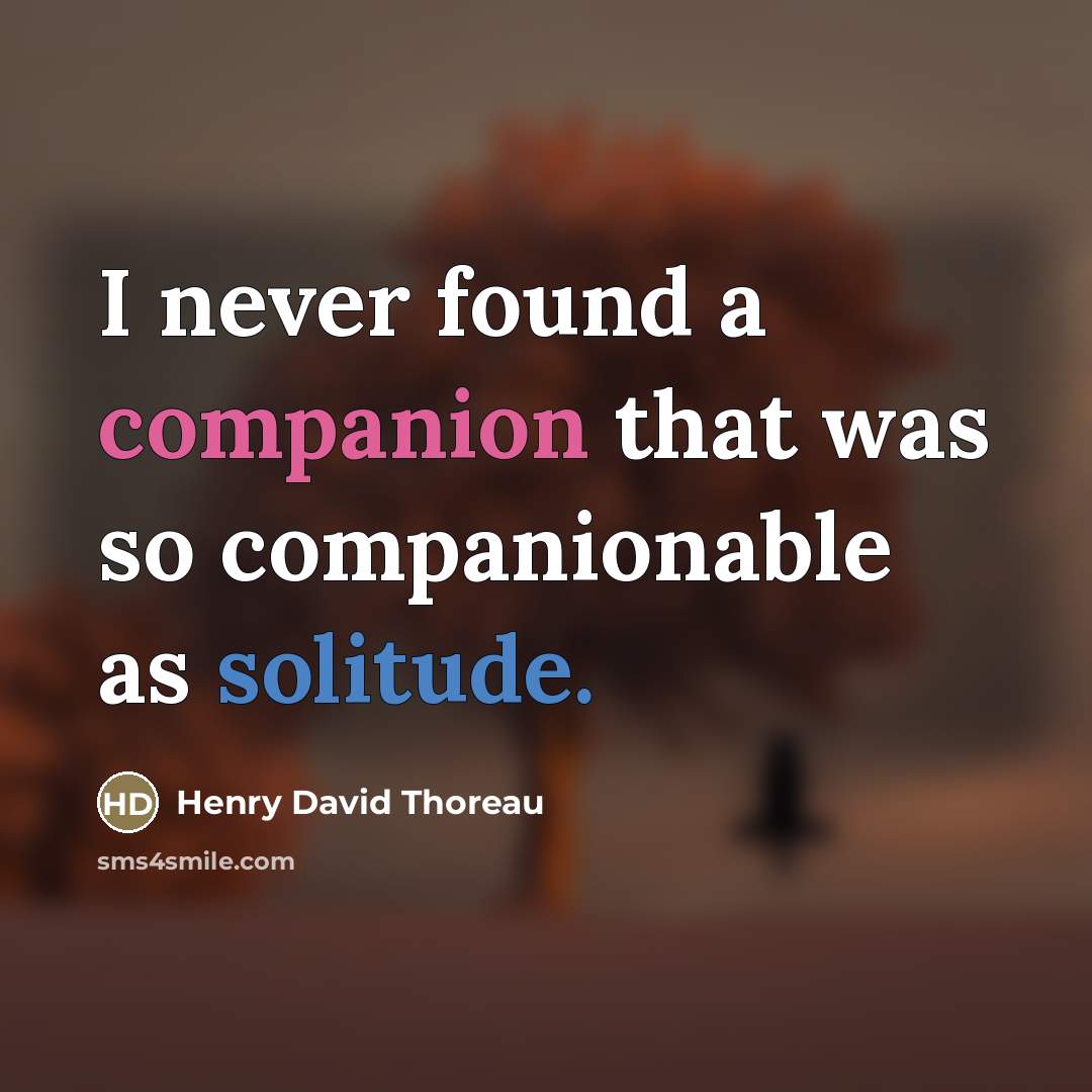 “I never found a companion that was so companionable as…” quote by Henry David Thoreau