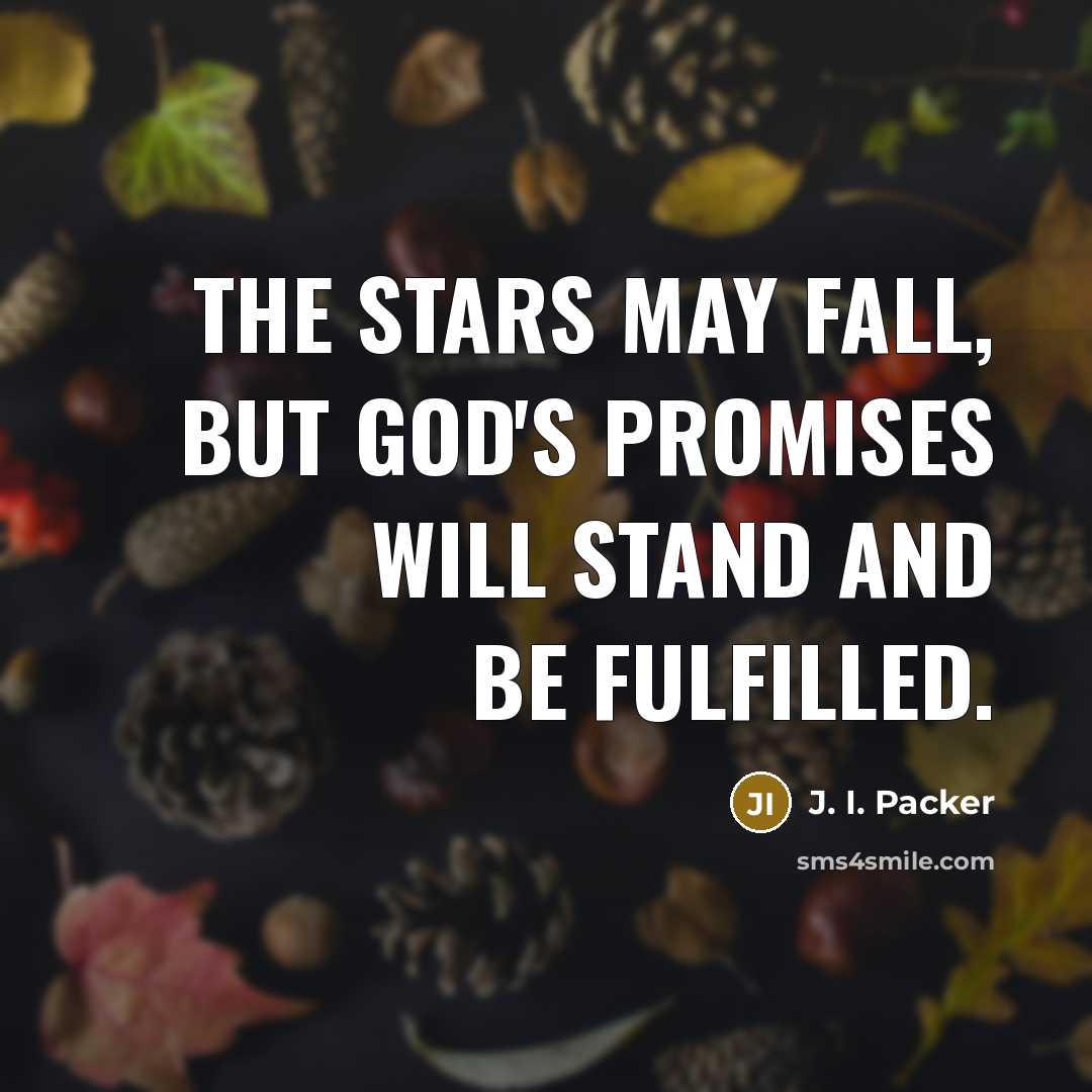 “The stars may fall, but God's promises will stand and…” quote by J. I. Packer