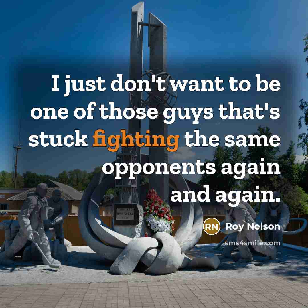 “I just don't want to be one of those guys…” quote by Roy Nelson