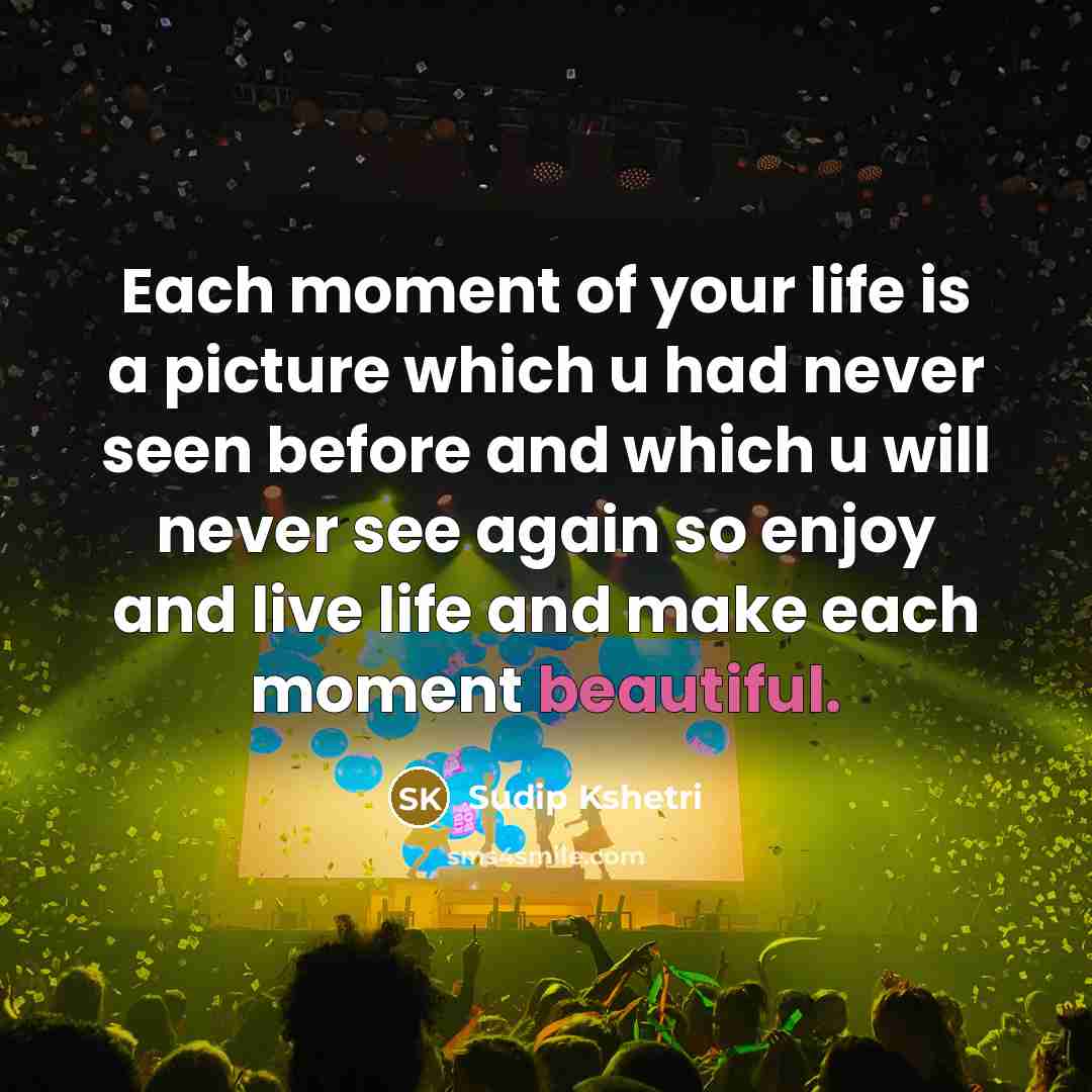 “Each moment of your life is a picture which u…” quote by Sudip Kshetri