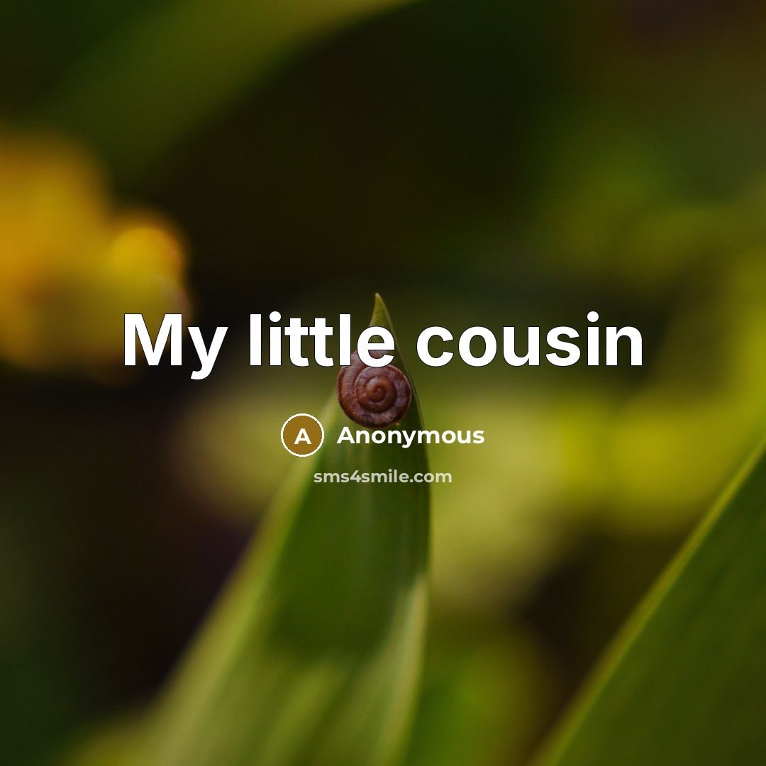 “My little cousin” quote by Anonymous