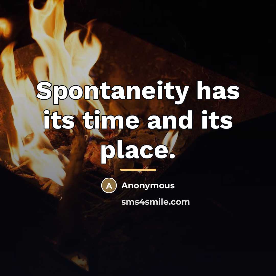 “Spontaneity has its time and its place.…” quote by Anonymous