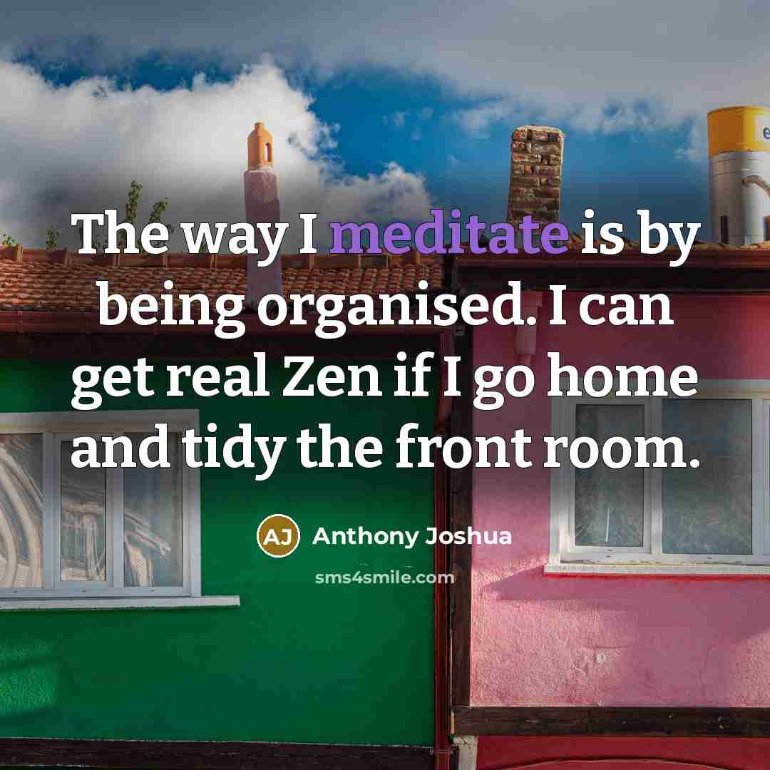 “The way I meditate is by being organised. I can…” quote by Anthony Joshua