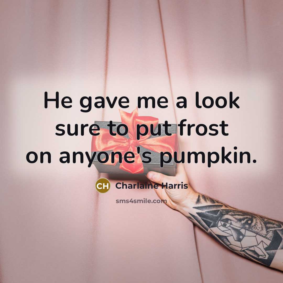 “He gave me a look sure to put frost on…” quote by Charlaine Harris