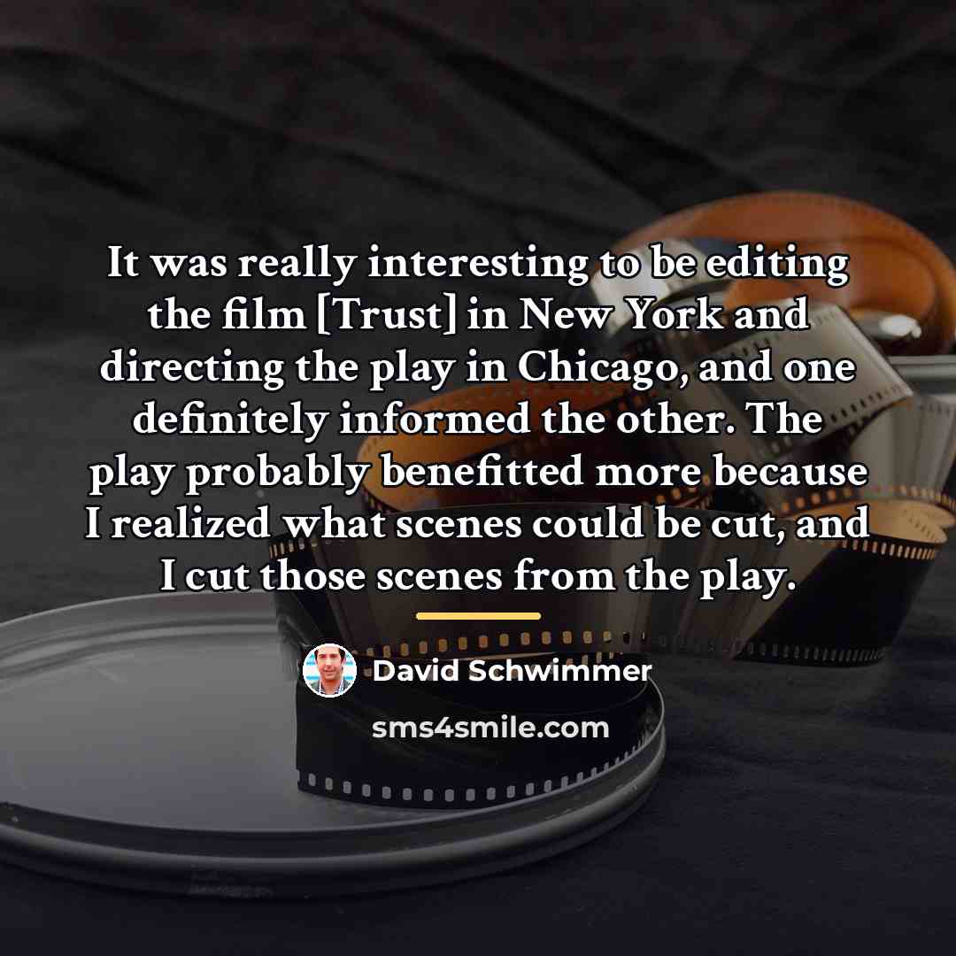 “It was really interesting to be editing the film [Trust]…” quote by David Schwimmer