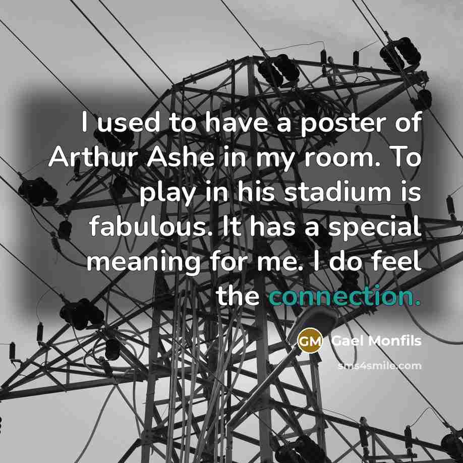“I used to have a poster of Arthur Ashe in…” quote by Gael Monfils