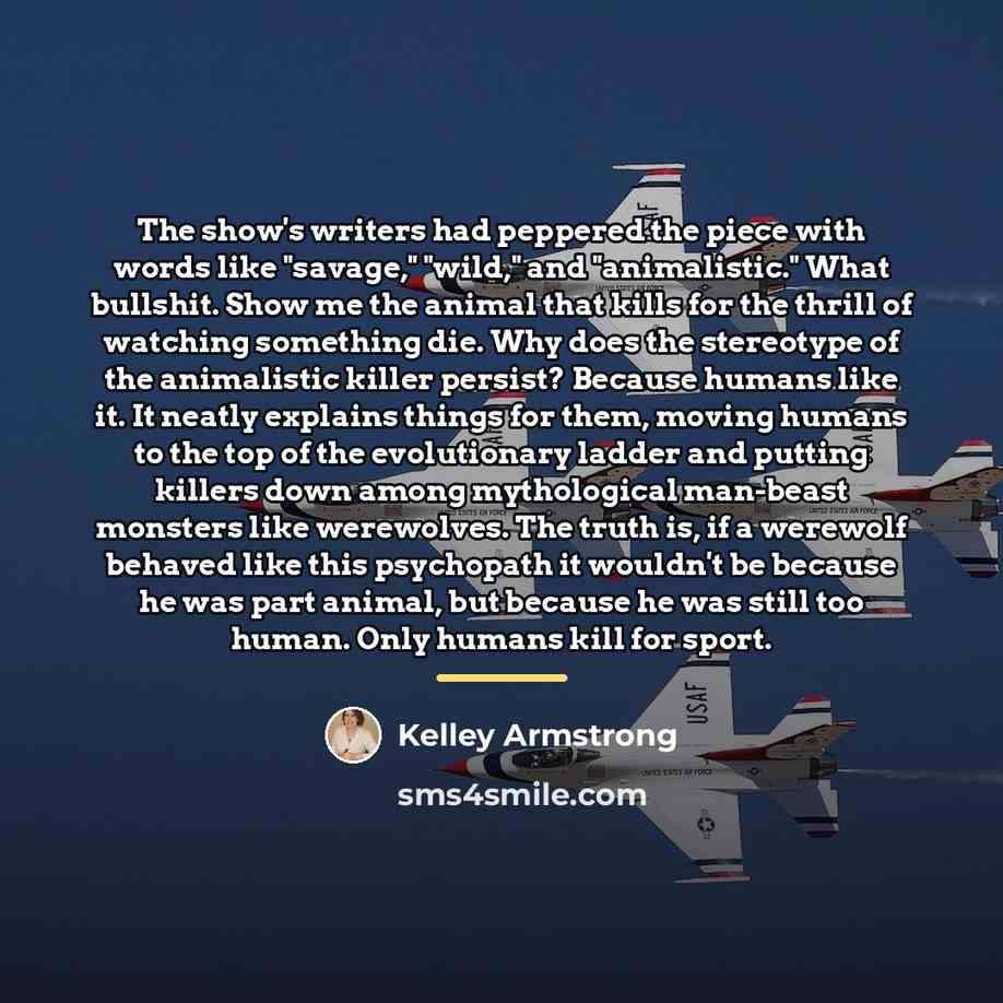 “The show's writers had peppered the piece with words like…” quote by Kelley Armstrong
