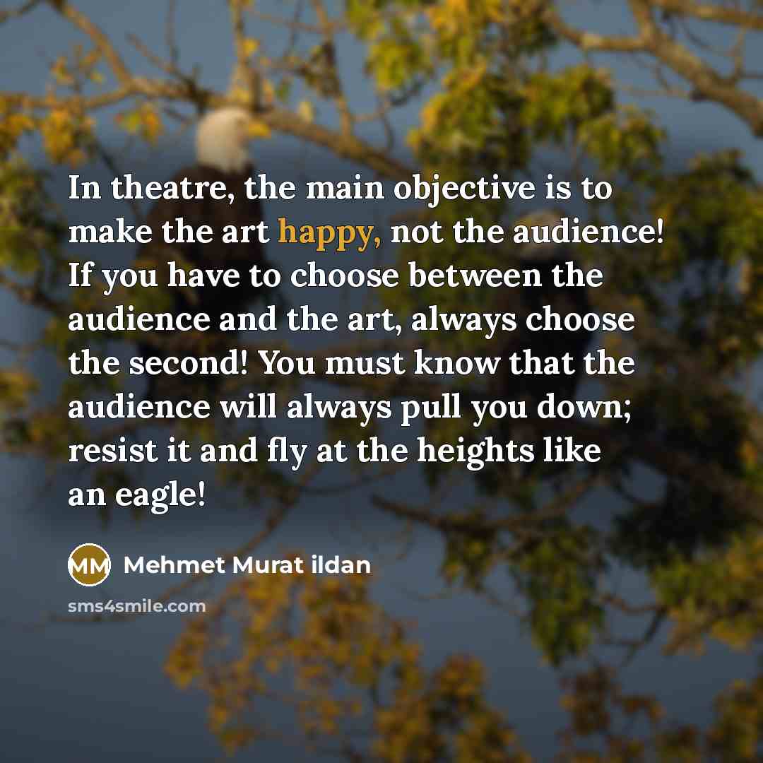 “In theatre, the main objective is to make the art…” quote by Mehmet Murat Ildan