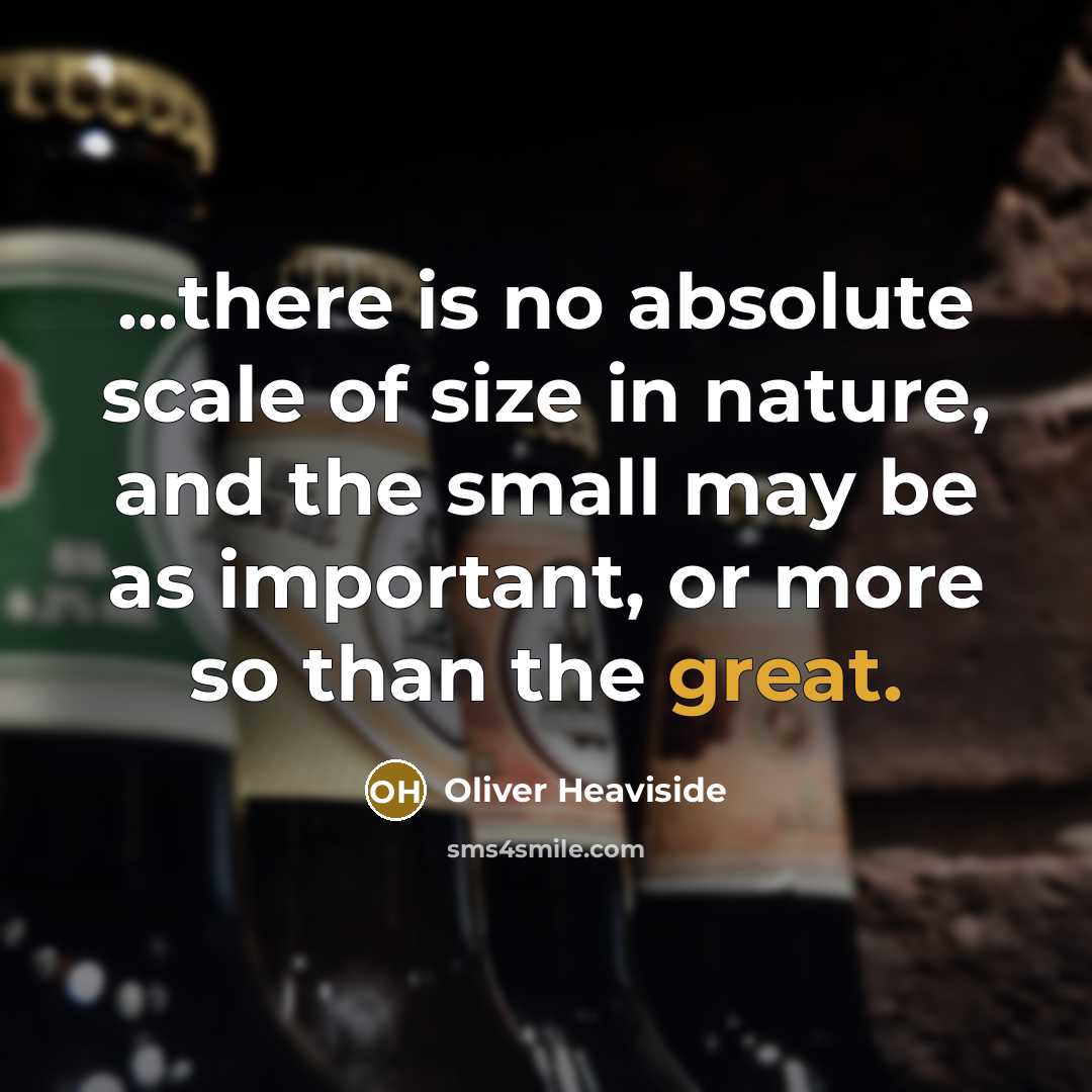 “...there is no absolute scale of size in nature, and…” quote by Oliver Heaviside