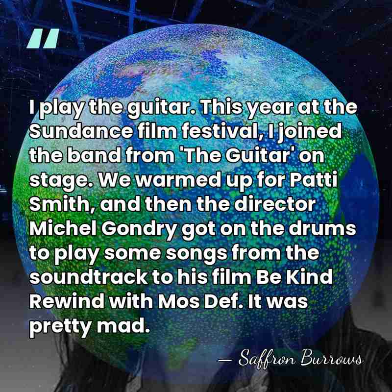 I play the guitar. This year at the Sundance film festival, I&hellip; - Saffron Burrows