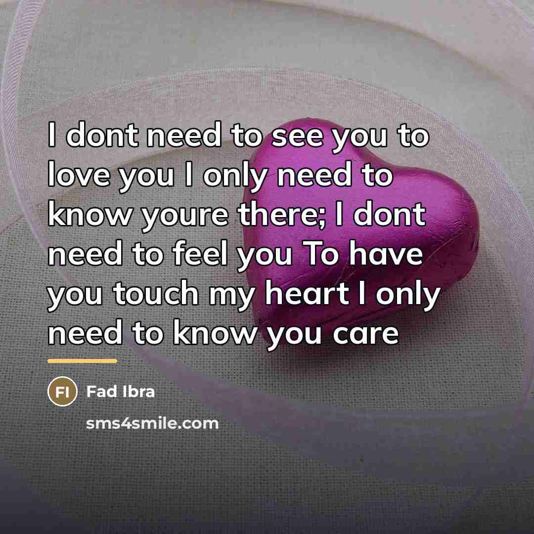 “I dont need to see you to love you I…” quote by Fad Ibra