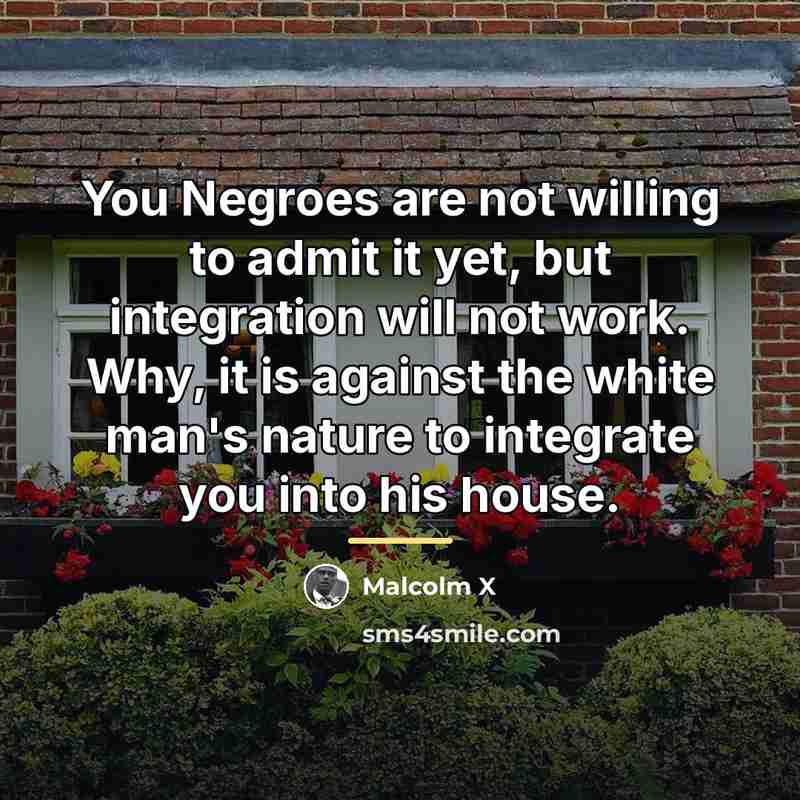 “You Negroes are not willing to admit it yet, but…” quote by Malcolm X