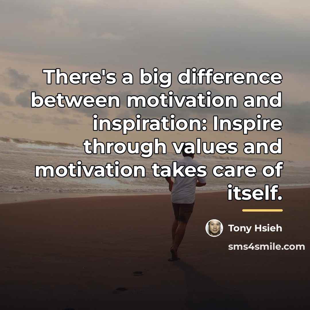“There's a big difference between motivation and inspiration: Inspire through…” quote by Tony Hsieh