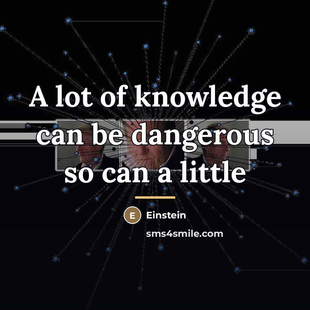 “A lot of knowledge can be dangerous so can a…” quote by Anonymous