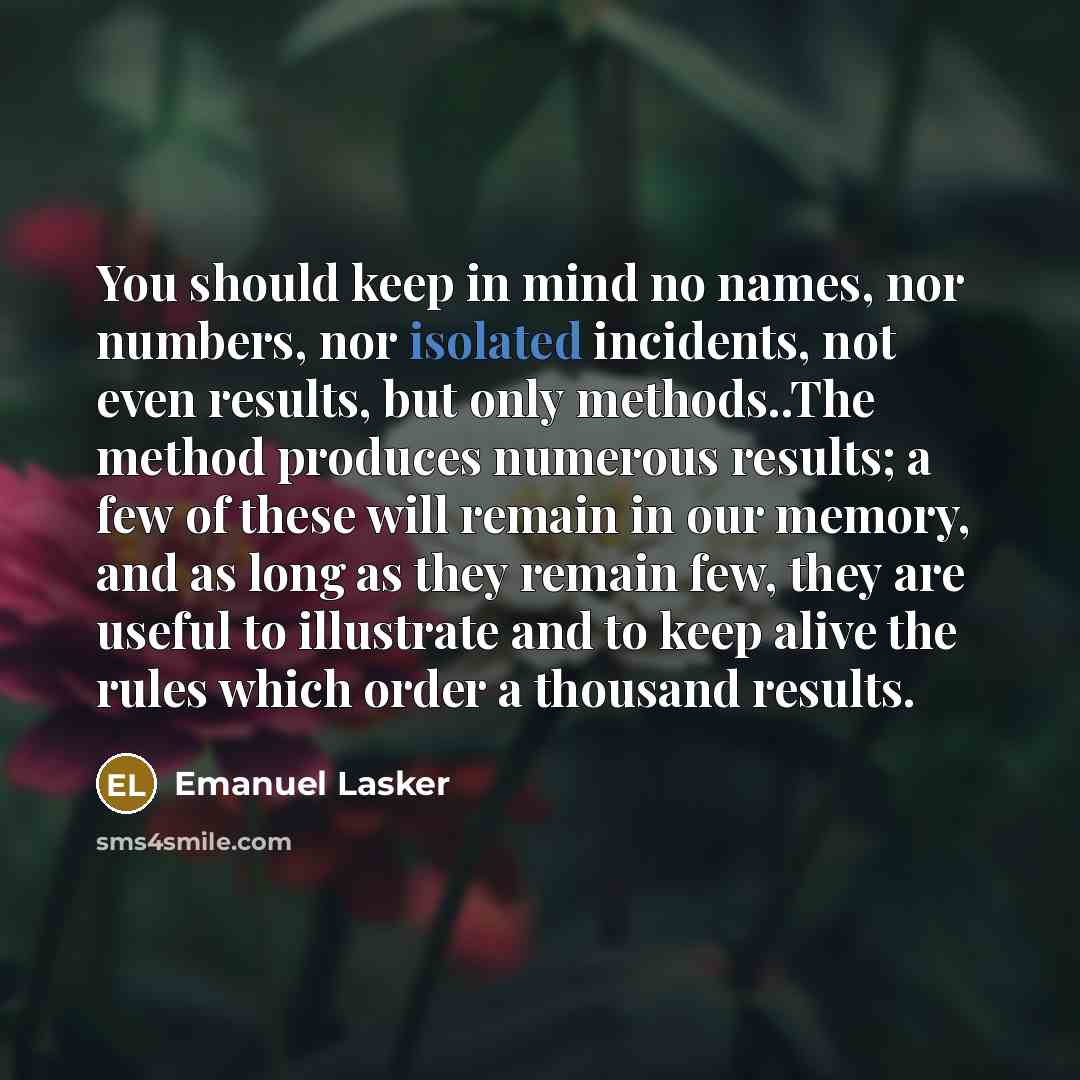 “You should keep in mind no names, nor numbers, nor…” quote by Emanuel Lasker