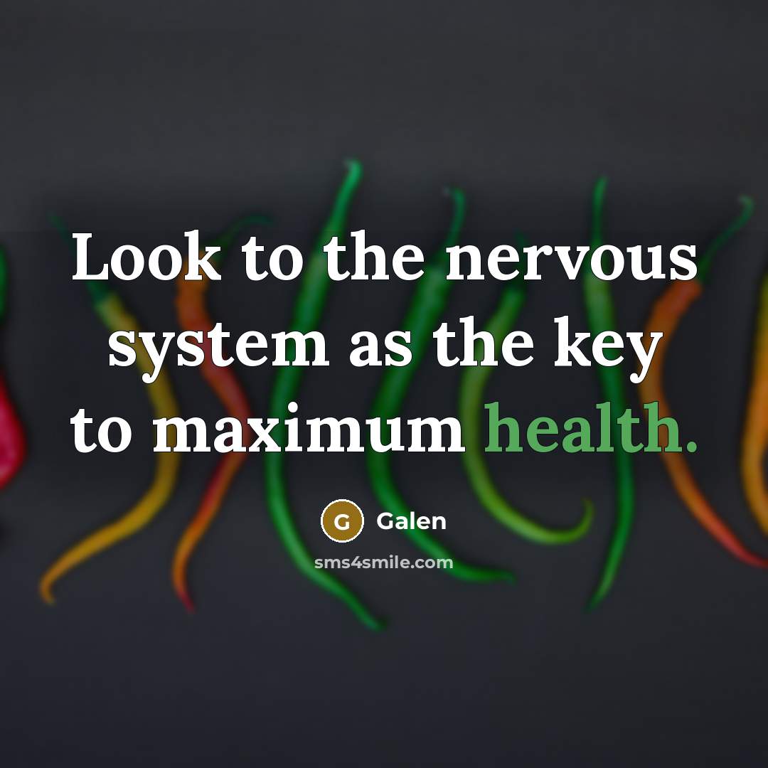 “Look to the nervous system as the key to maximum…” quote by Galen