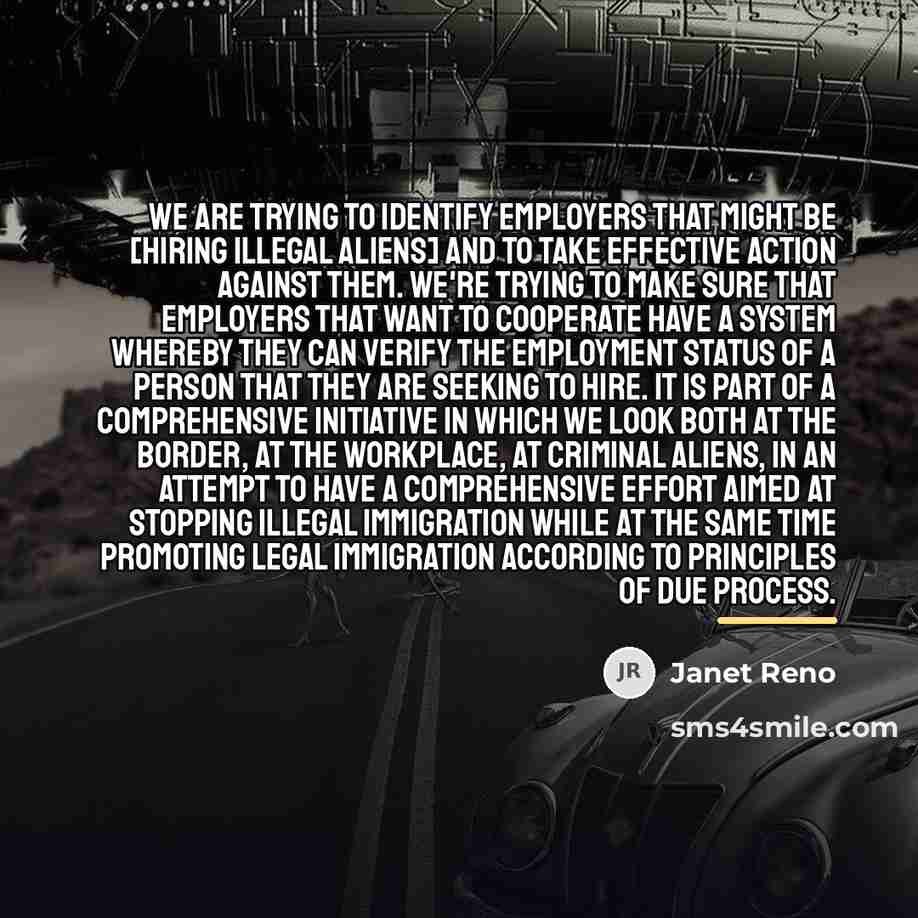 “We are trying to identify employers that might be [hiring…” quote by Janet Reno