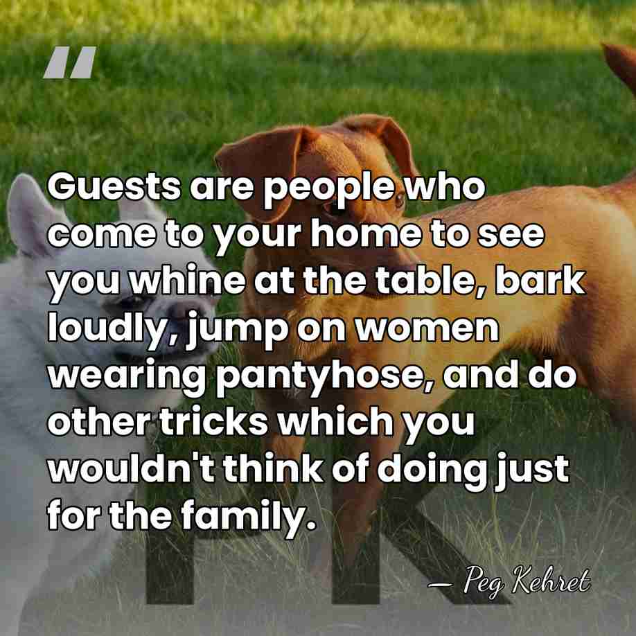 Guests are people who come to your home to see you whine&hellip; - Peg Kehret