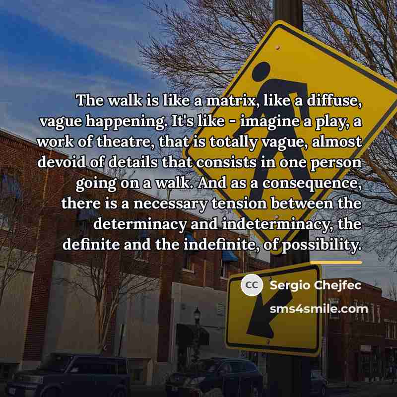 “The walk is like a matrix, like a diffuse, vague…” quote by Sergio Chejfec