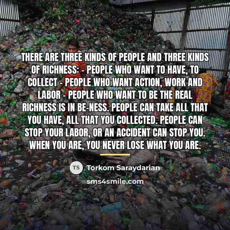 “There are three kinds of people and three kinds of…” quote by Torkom Saraydarian