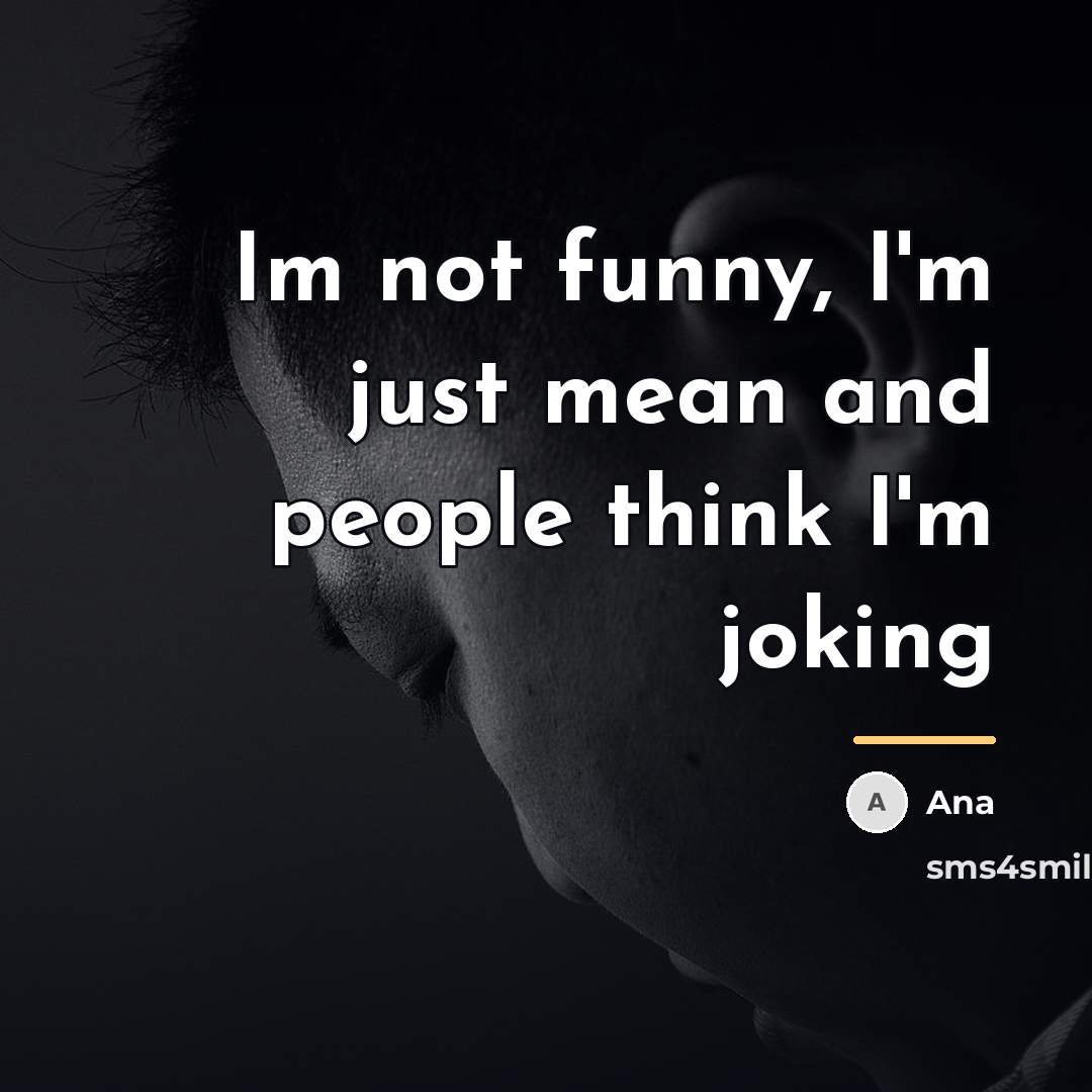 “Im not funny, I'm just mean and people think I'm…” quote by Ana