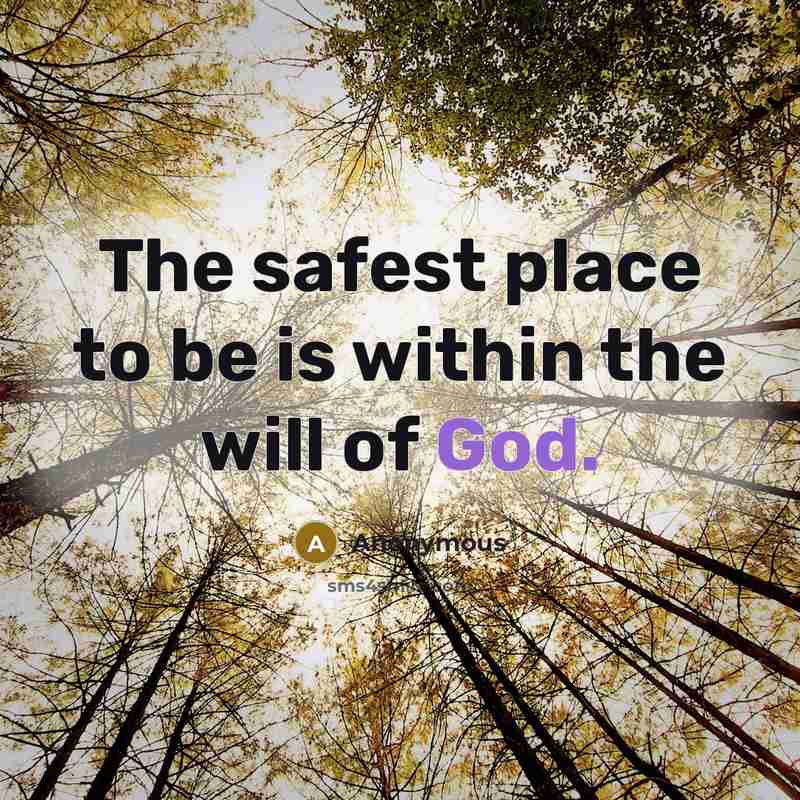 “The safest place to be is within the will of…” quote by Anonymous