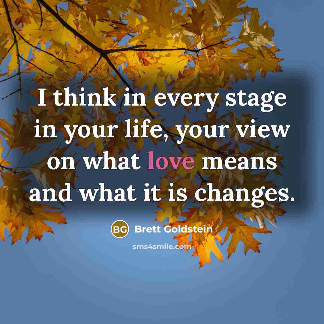 “I think in every stage in your life, your view…” quote by Brett Goldstein