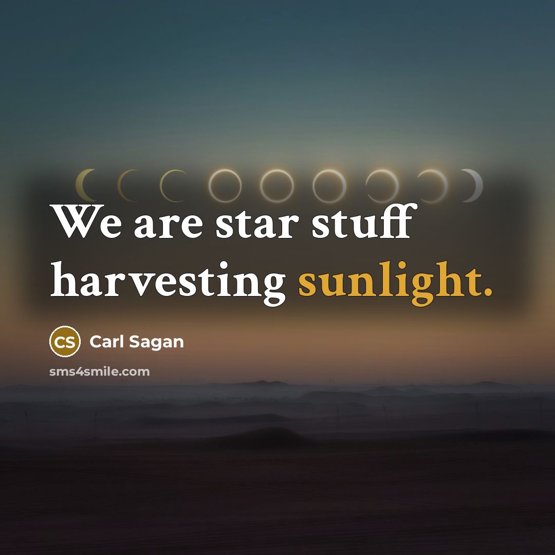 “We are star stuff harvesting sunlight.…” quote by Carl Sagan