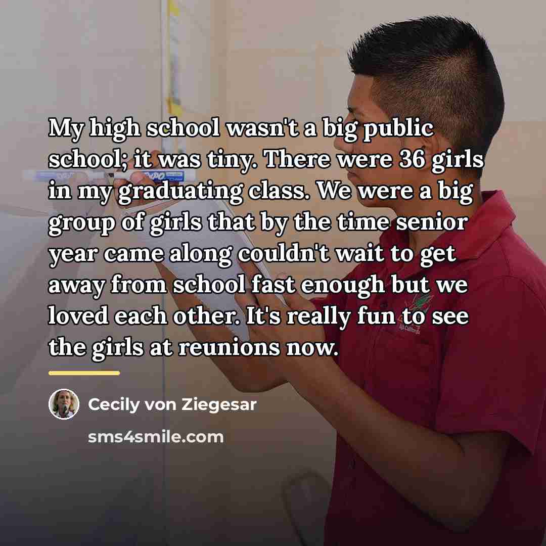 “My high school wasn't a big public school; it was…” quote by Cecily von Ziegesar