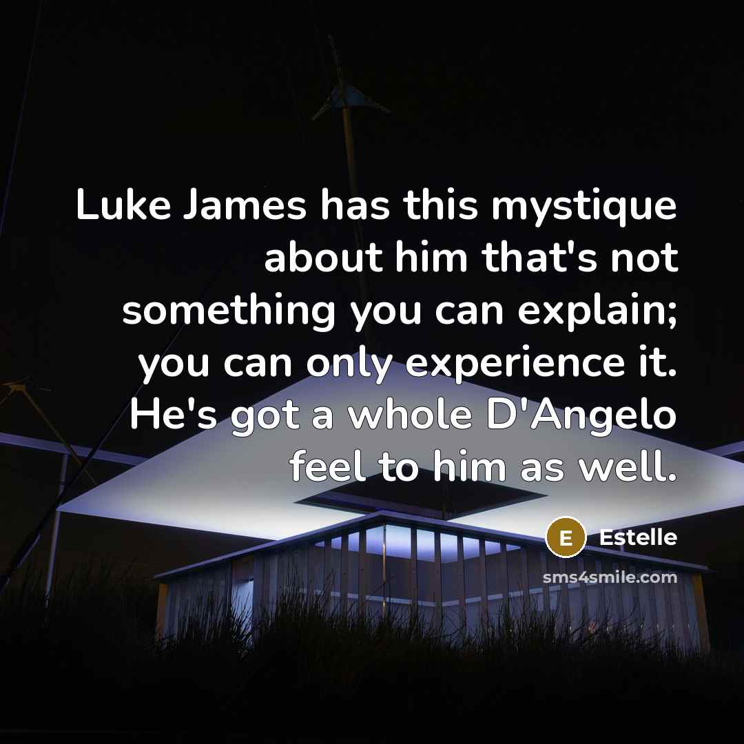 “Luke James has this mystique about him that's not something…” quote by Estelle