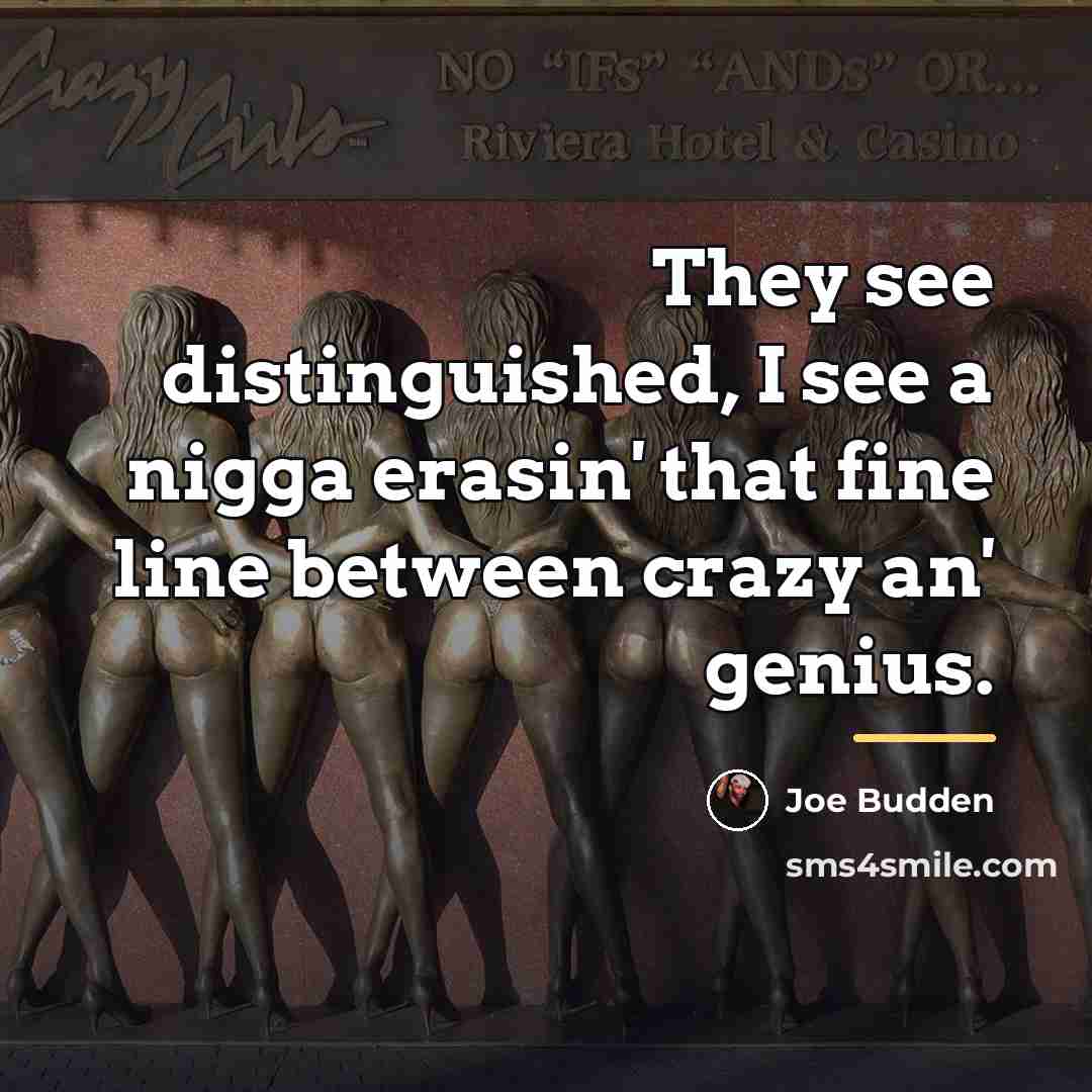 “They see distinguished, I see a nigga erasin' that fine…” quote by Joe Budden