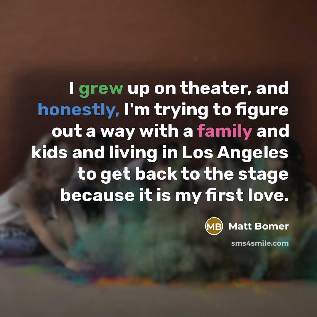 “I grew up on theater, and honestly, I'm trying to…” quote by Matt Bomer